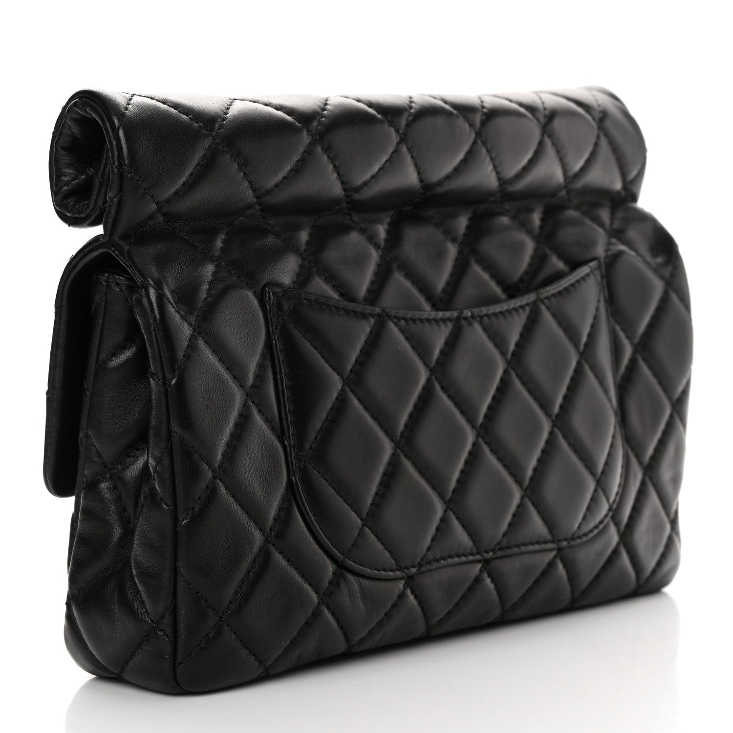 Chanel Lambskin Quilted Large Roll 2.55 Reissue Clutch Black 3 of 13
