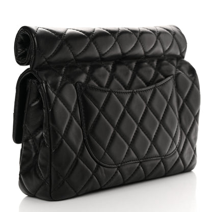 Chanel Lambskin Quilted Large Roll 2.55 Reissue Clutch Black 3 of 13