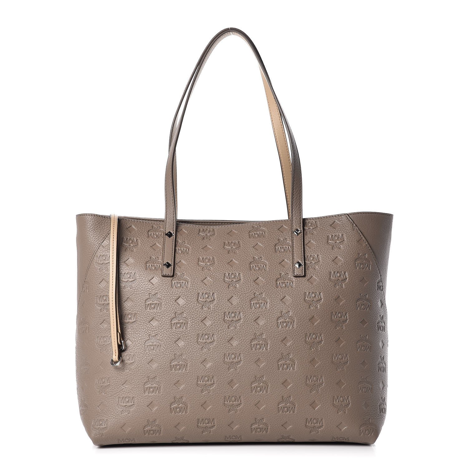 MCM Calfskin Ottomar Monogram Medium Klara Shopper Tote Urban Taupe 1 of 8
