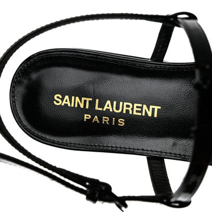 Saint Laurent Patent Calfskin Cassandra Monogram Sandals 36.5 Black 7 of 12