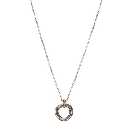 Cartier 18K Pink Yellow White Gold Diamond Trinity Pendant Necklace 1 of 7