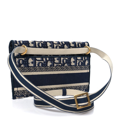 Christian Dior Oblique Slim Saddle Pouch Blue 3 of 10