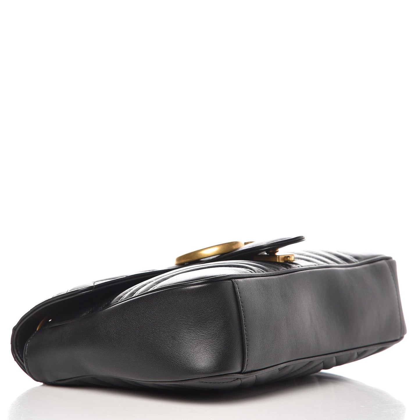 Calfskin Matelasse Medium GG Marmont Shoulder Bag Black