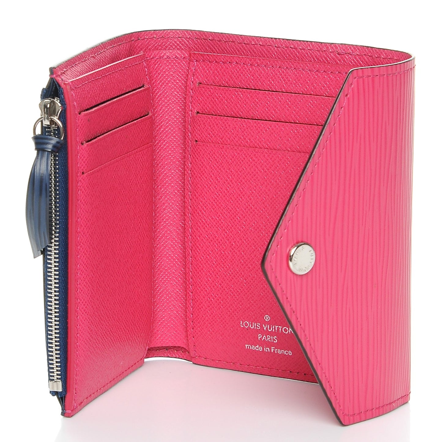 Epi Victorine Wallet Indigo Hot Pink