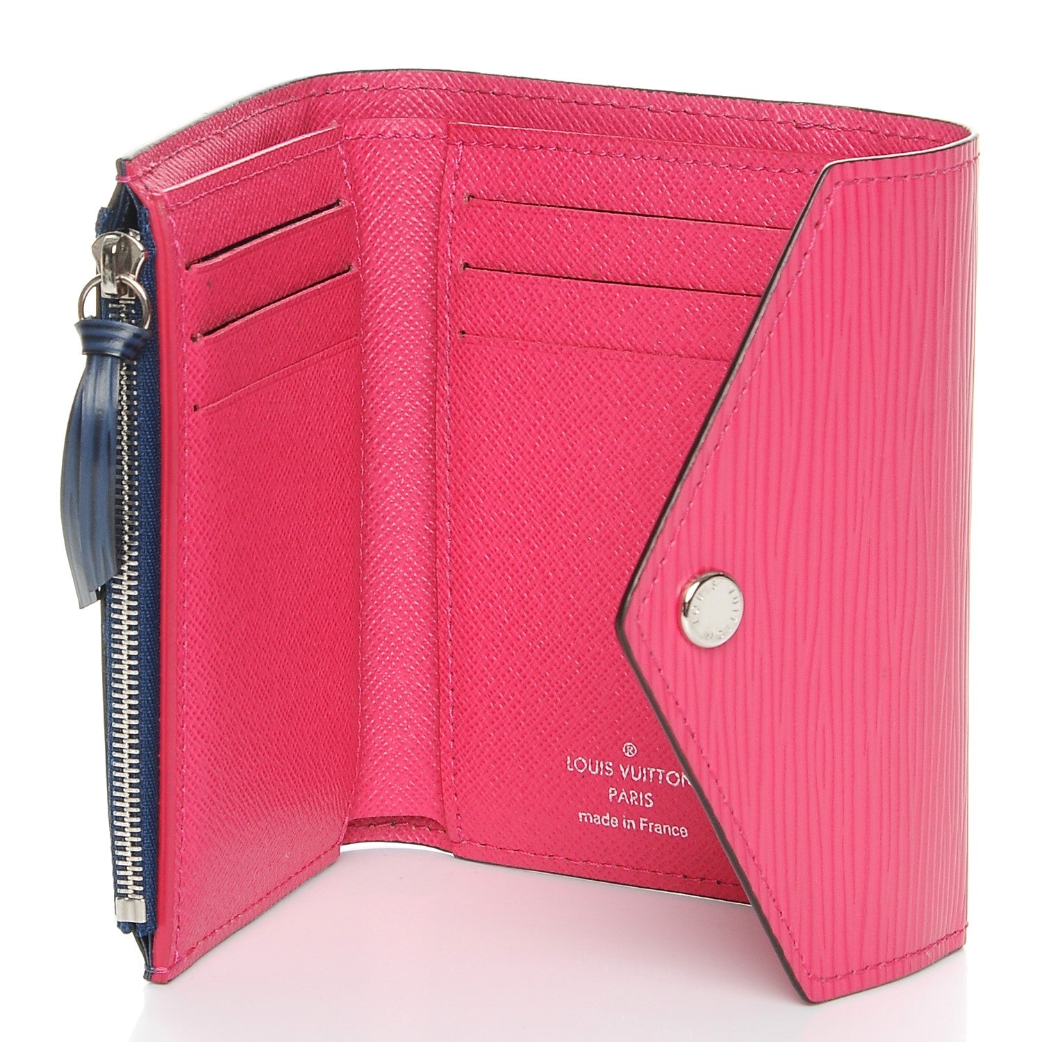 Louis Vuitton Epi Victorine Wallet Indigo Hot Pink 5 of 7