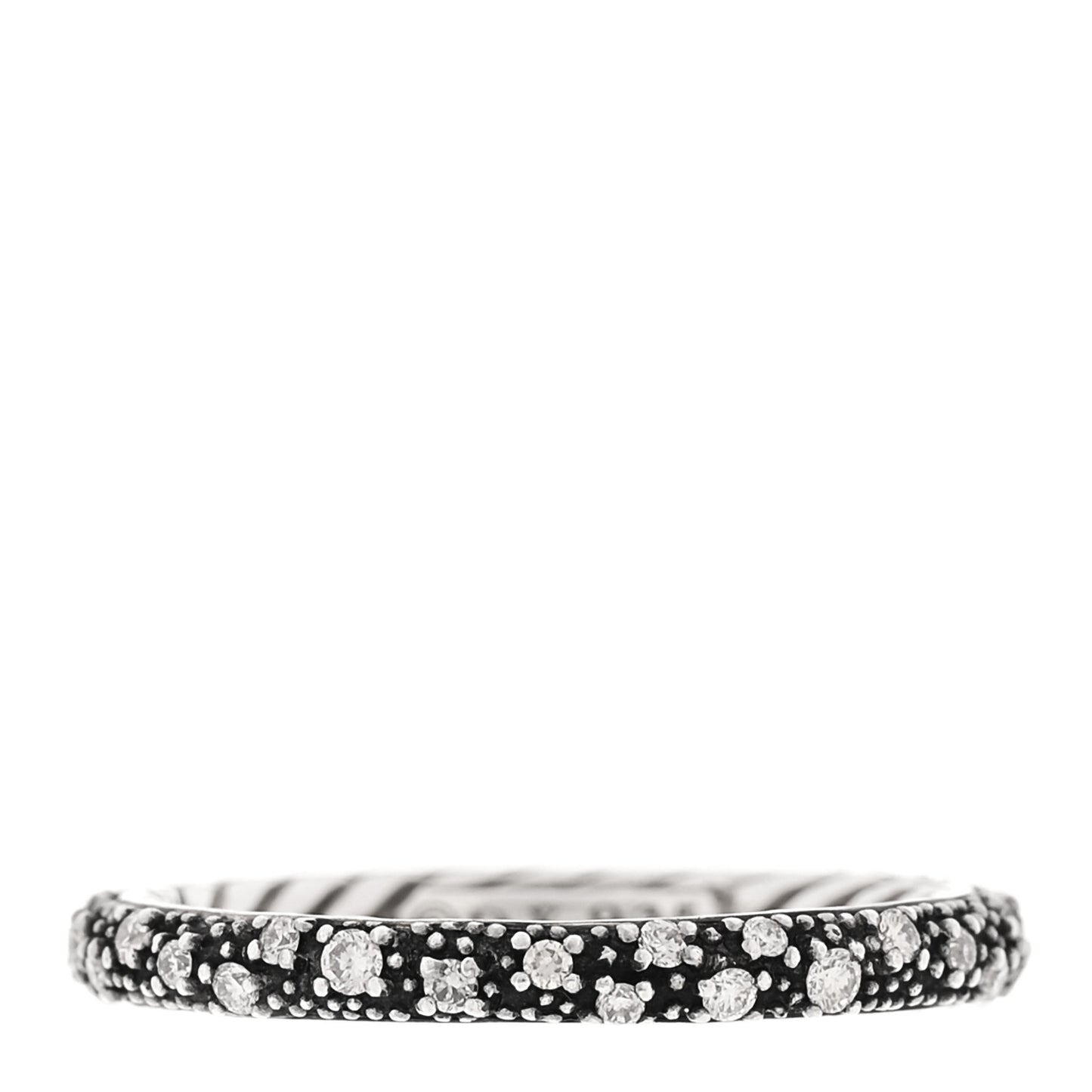 Sterling Silver Diamond 3mm Midnight Melange Band Ring 54 6.75