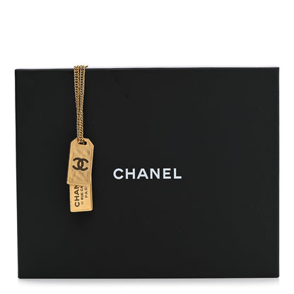 Chanel ID Dog Tag Charm Necklace Gold 7 of 7