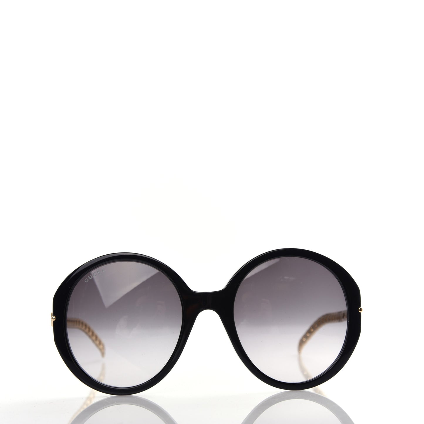 Acetate Detachable Charm Oversized Frame Round Sunglasses GG0726S Black