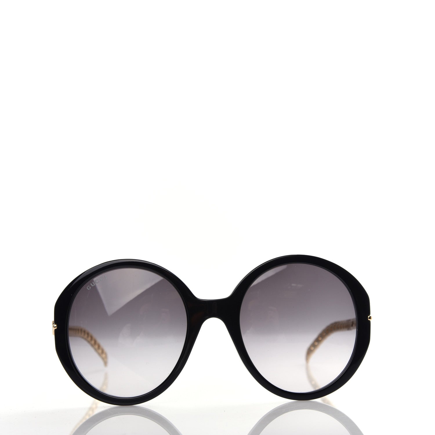 Gucci Acetate Detachable Charm Oversized Frame Round Sunglasses GG0726S Black 2 of 6