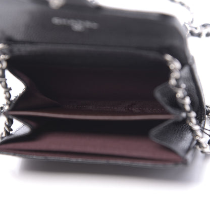 Chanel Caviar Quilted Flap Card Holder On Chain Black 5 of 10
