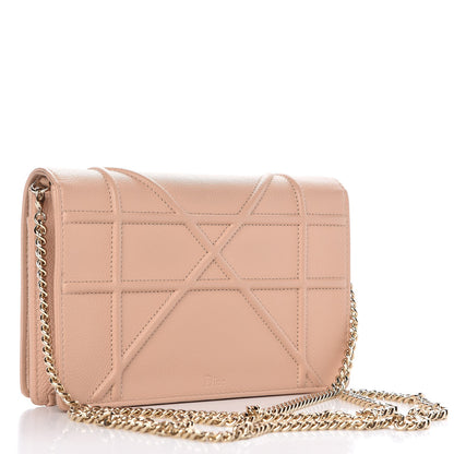 Christian Dior Grained Calfskin Diorama Wallet on Chain Pouch Nude 3 of 8