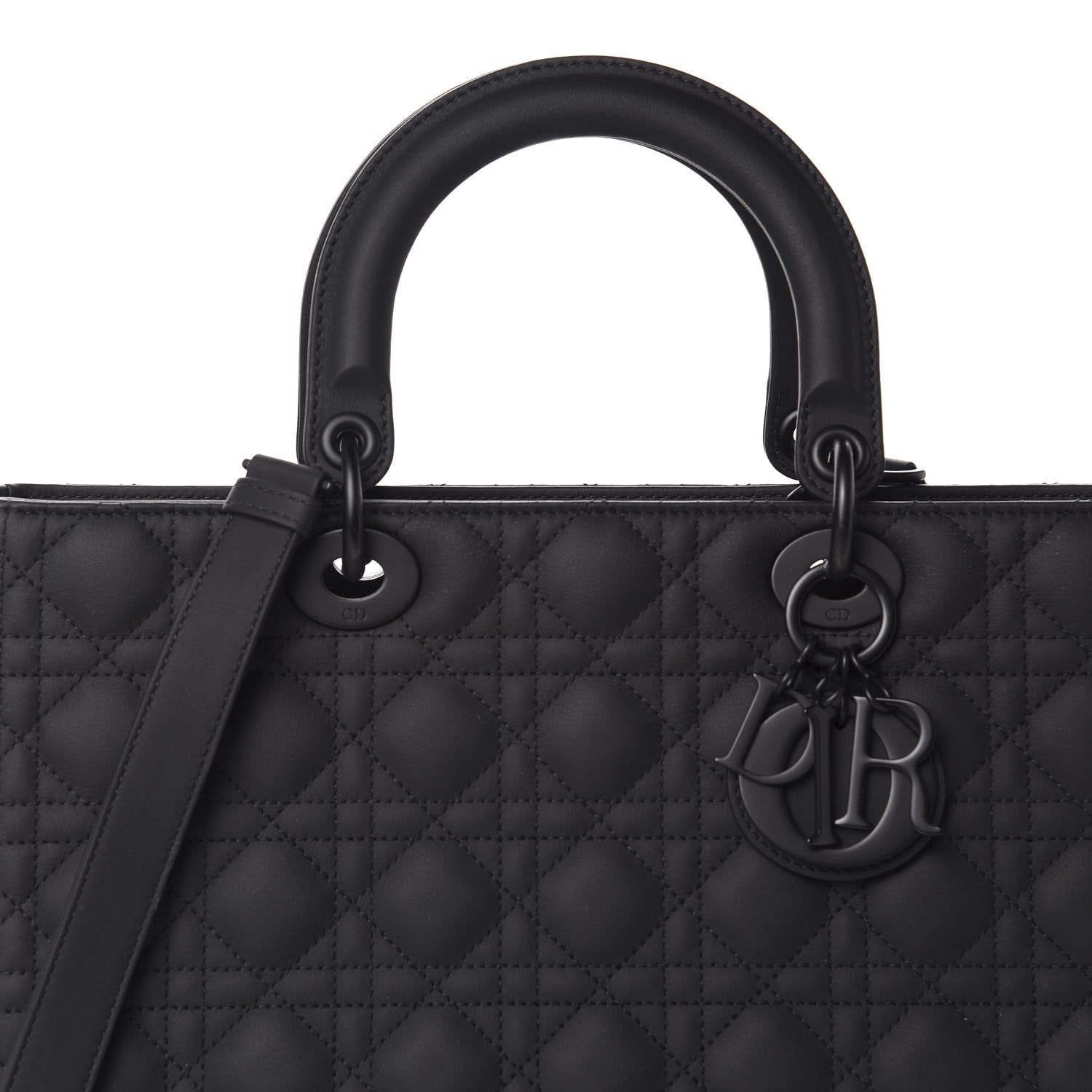 Christian Dior Ultra Matte Calfskin Cannage Large Lady Dior Black 10 of 10