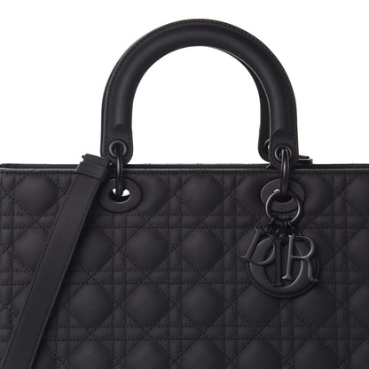 Christian Dior Ultra Matte Calfskin Cannage Large Lady Dior Black 10 of 10
