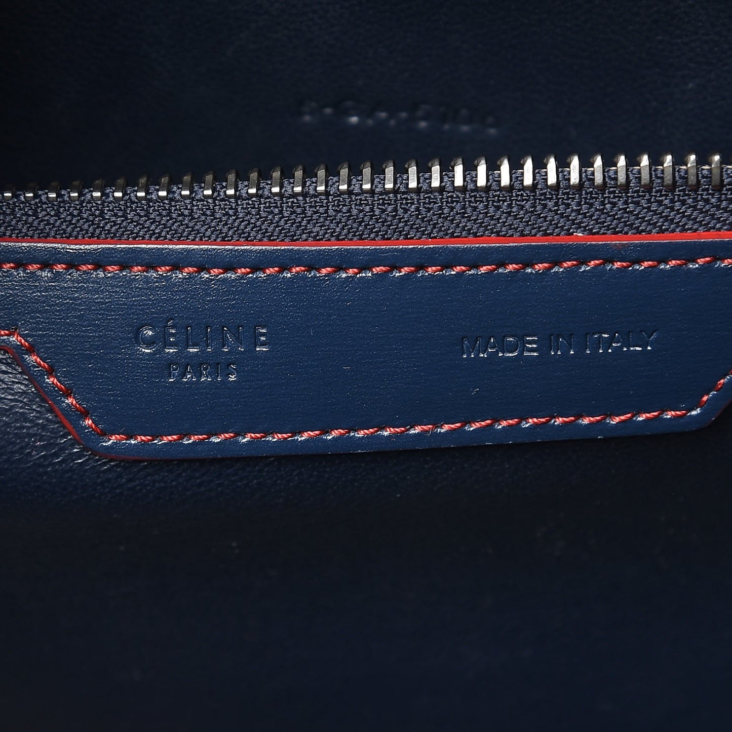 Satin Calfskin Mini Debossed Luggage Navy Blue