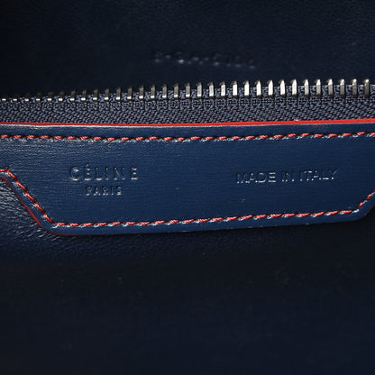 Celine Satin Calfskin Mini Debossed Luggage Navy Blue 6 of 7