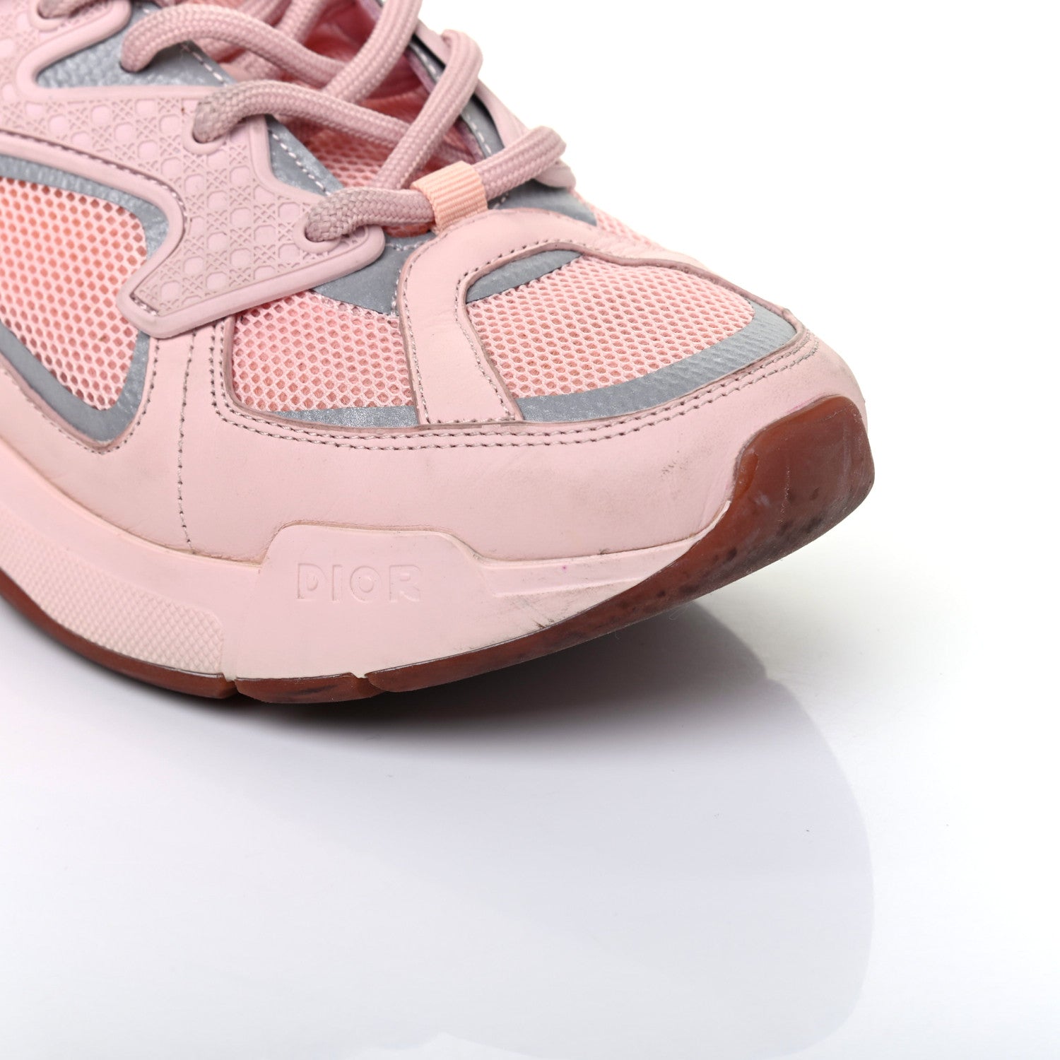Christian Dior Calfskin Mesh Cannage B24 Low Top Sneakers 38 Pink 15 of 21