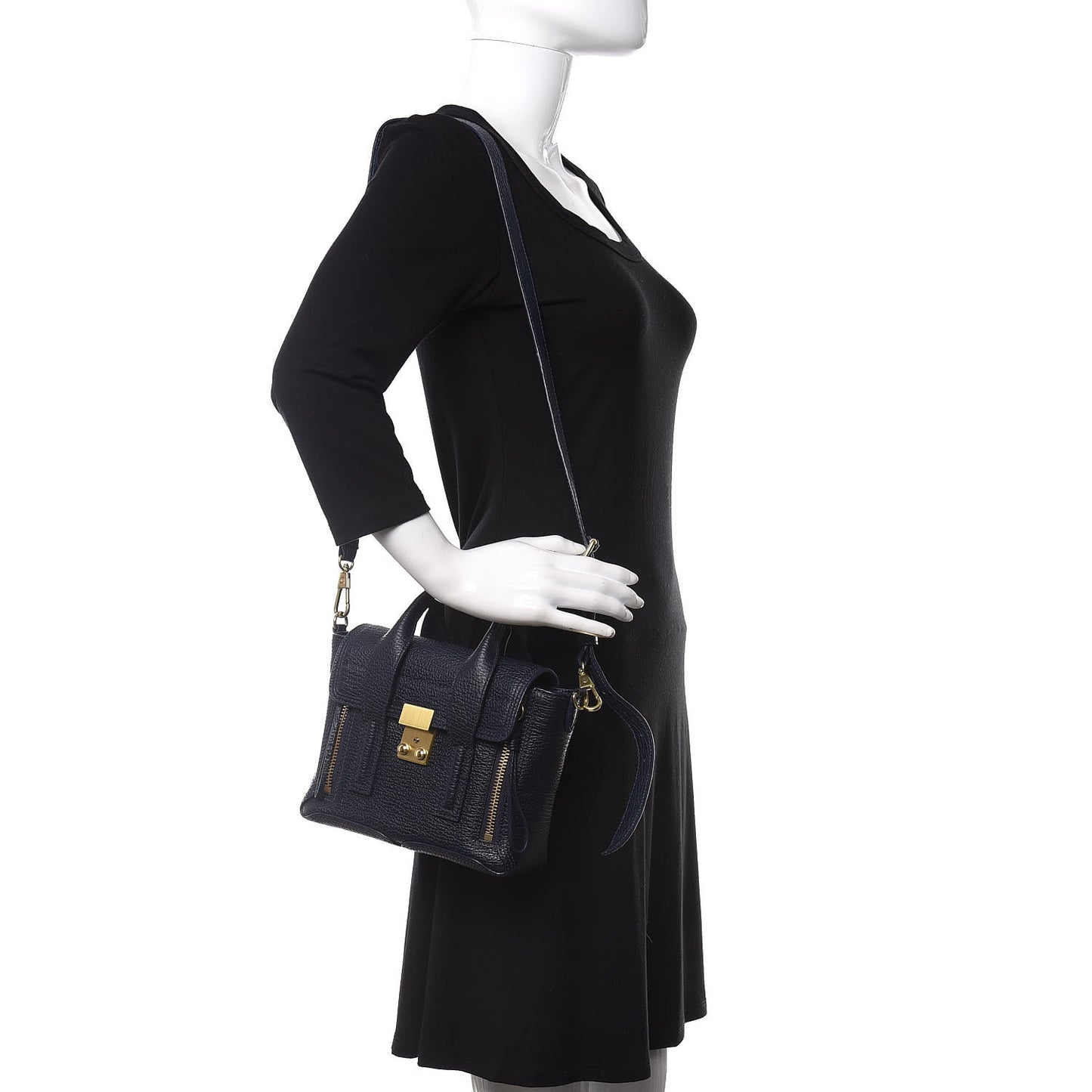 3.1 Textured Calfskin Mini Pashli Satchel Ink