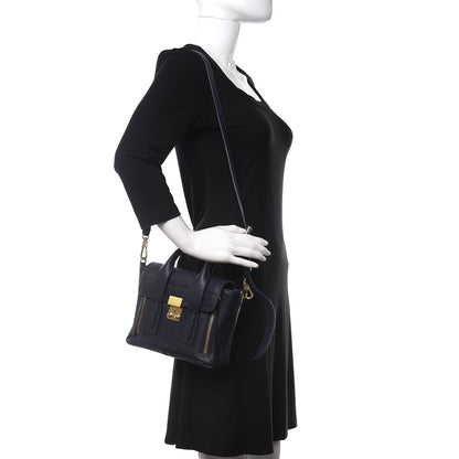 3.1 Phillip Lim 3.1 Textured Calfskin Mini Pashli Satchel Ink 2 of 8