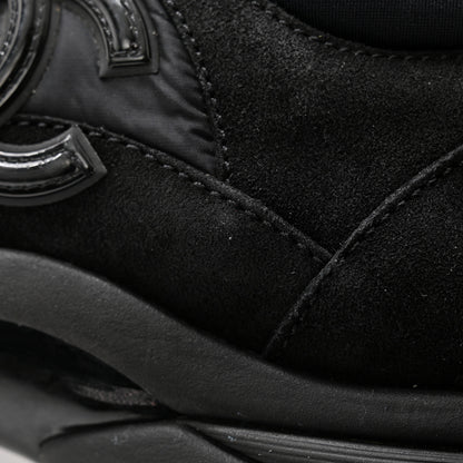 Chanel Fabric Calfskin Suede CC Sneakers 38 Black 9 of 10