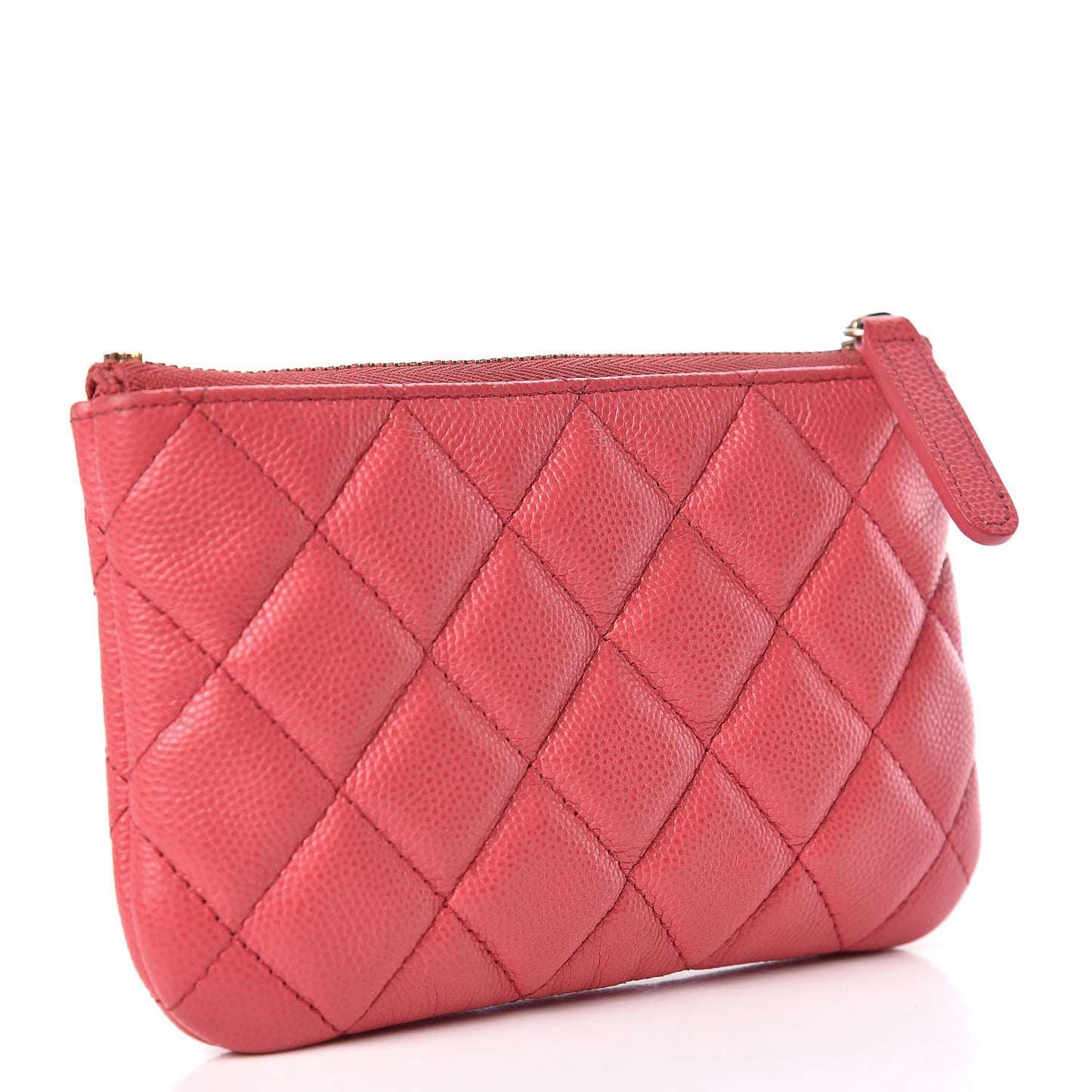 Caviar Quilted Small Cosmetic Case Pink