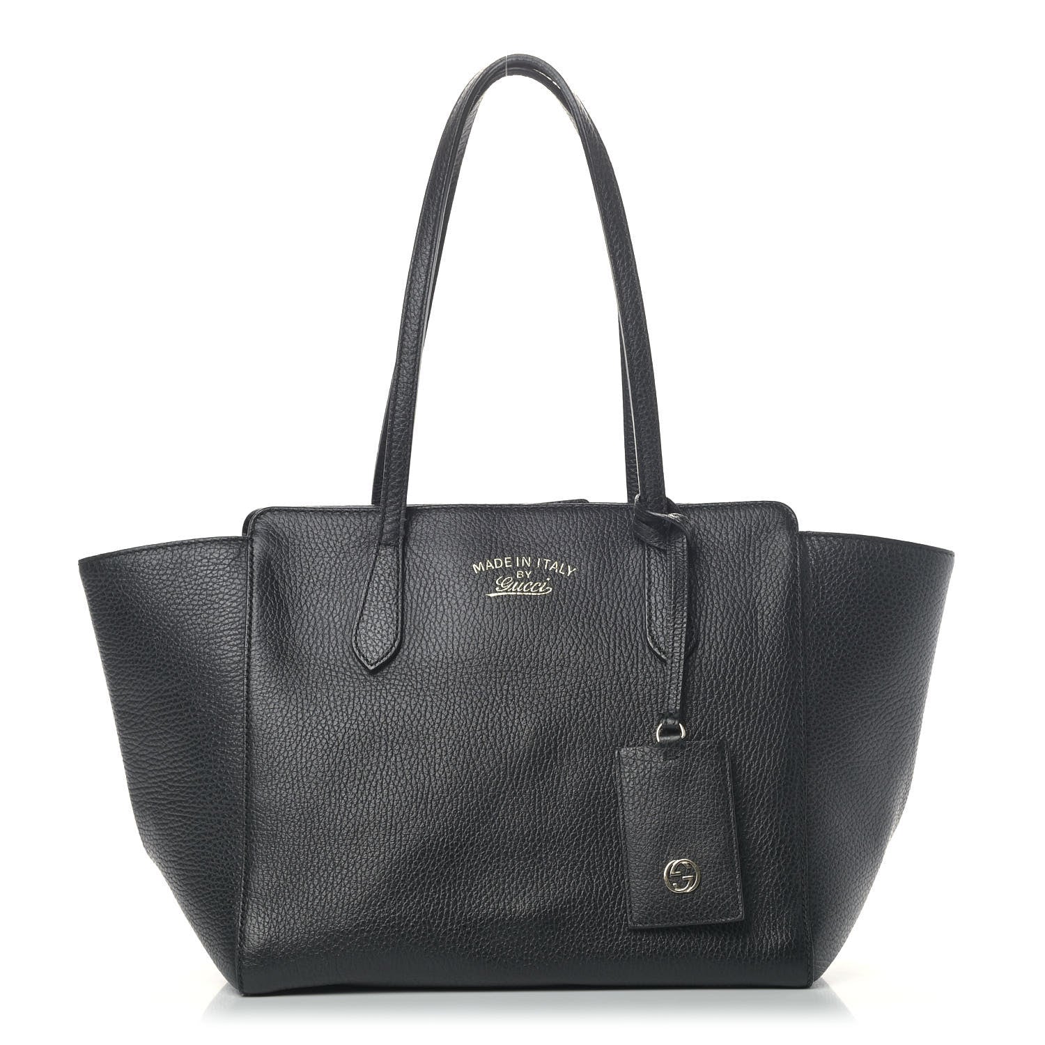 Gucci Pebbled Calfskin Small Swing Tote Black 1 of 6