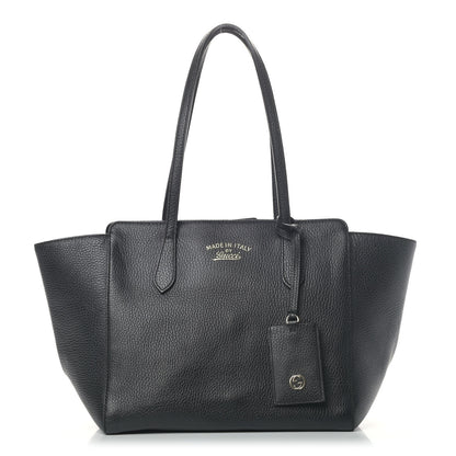 Gucci Pebbled Calfskin Small Swing Tote Black 1 of 6