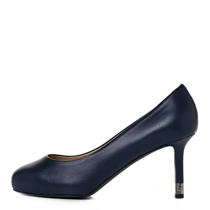 Chanel Lambskin CC Pumps 37 Navy 1 of 8