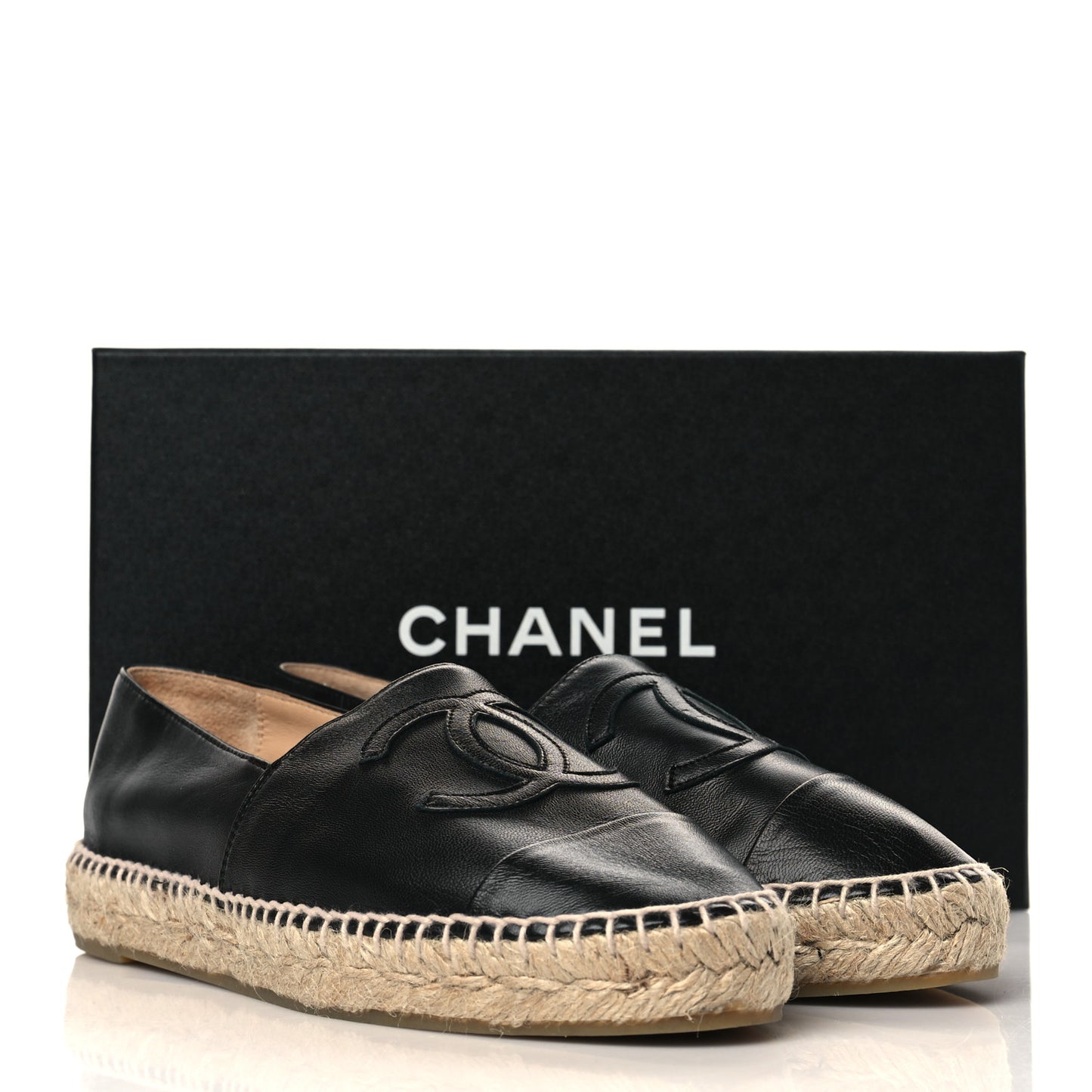 Lambskin CC Espadrilles 38 Black