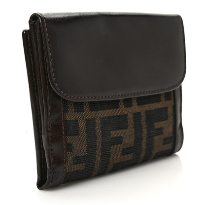 Fendi Zucca Calfskin Compact Wallet Tobacco 3 of 7