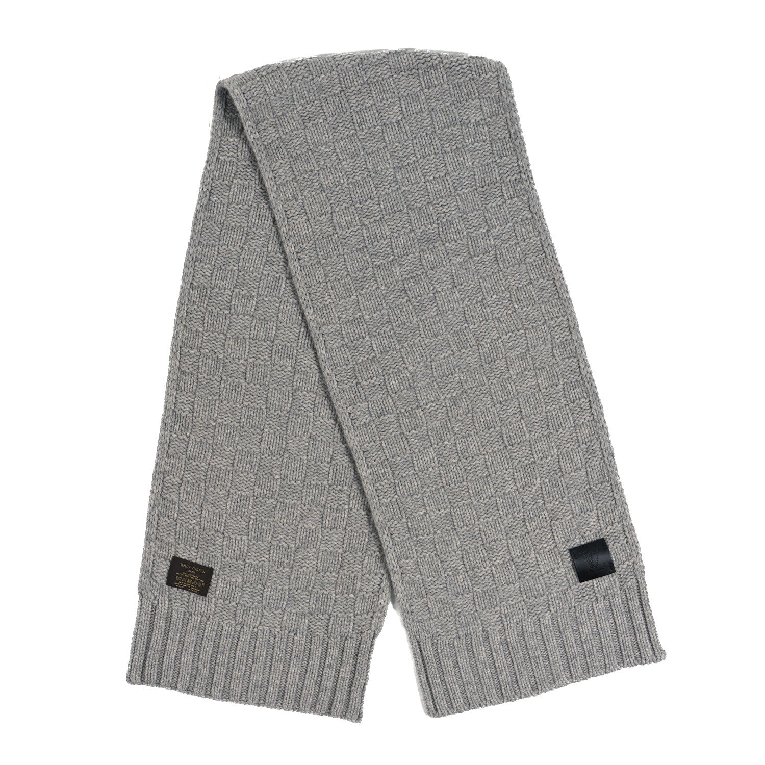 Louis Vuitton Cashmere Damier Helsinki Scarf Grey 2 of 4