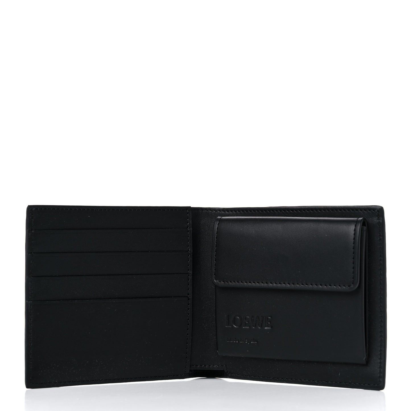 Grained Calfskin Bi-fold Wallet Black
