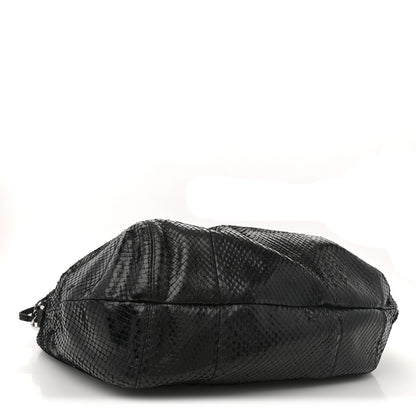 Gucci Snakeskin Large Techno Horsebit Hobo Black 4 of 11