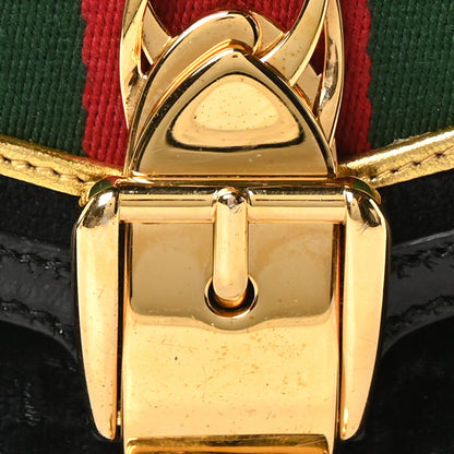 Gucci Velvet GG Monogram Small Sylvie Shoulder Bag Black 8 of 10