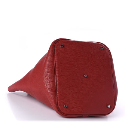 Hermes Taurillon Clemence Picotin Lock 26 GM Rouge Casaque 4 of 9