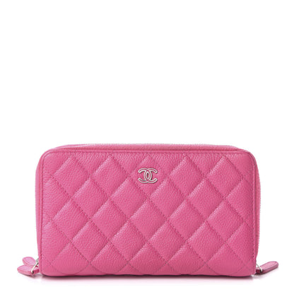 Chanel Caviar Quilted Triple Zipper Wallet Pink 1 of 13