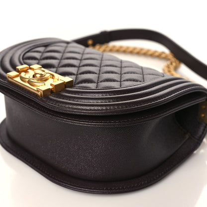 Chanel Caviar Quilted Small Boy Messenger Bag Brown 9 of 9