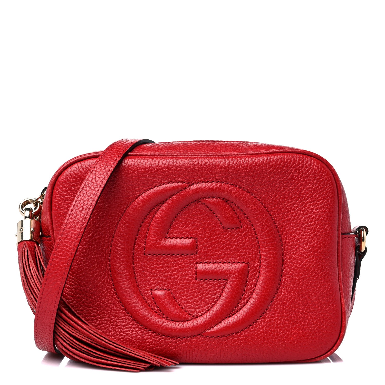 Gucci Pebbled Calfskin Small Soho Disco Bag Tabasco Red 1 of 16
