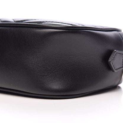 Gucci Calfskin Matelasse Small GG Marmont Chain Shoulder Bag Black 9 of 10