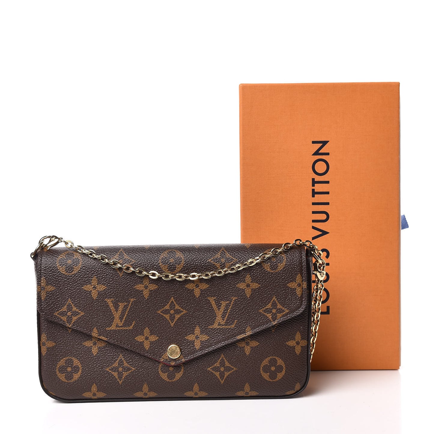 Monogram Pochette Felicie Chain Wallet Fuchsia
