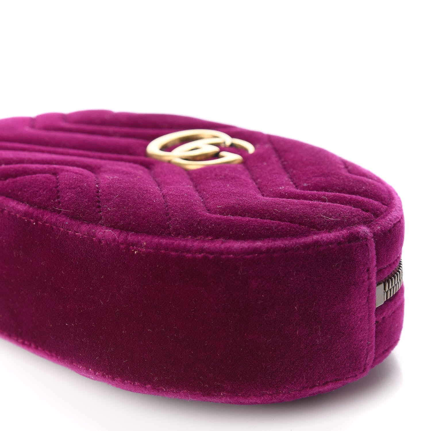 Gucci Velvet Matelasse GG Marmont Belt Bag 75 30 Fuchsia Violet Cyclamen 6 of 10