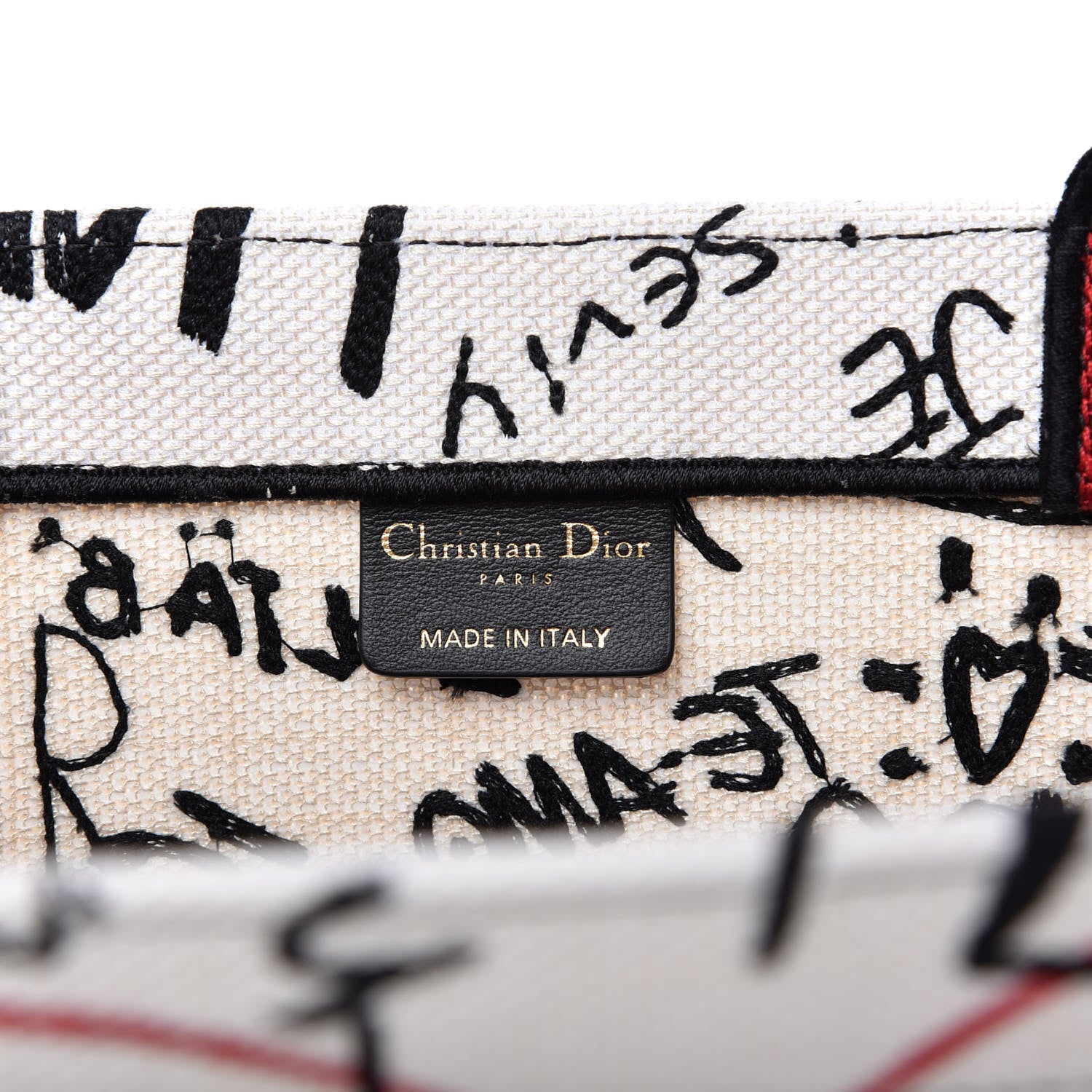 Christian Dior Canvas Embroidered Medium Dioramour Graffiti Book Tote Latte Multicolor 8 of 10