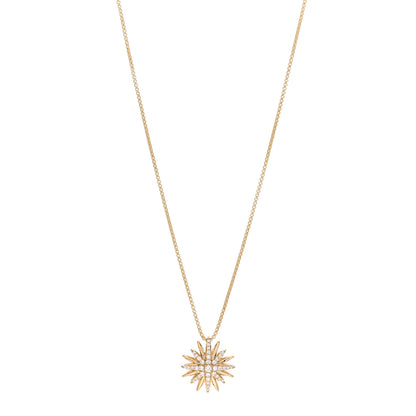 David Yurman 18K Yellow Gold Diamond Starburst Pendant Necklace 1 of 4