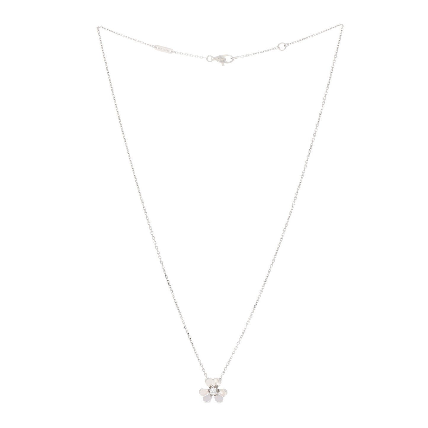 18K White Gold Diamond Mini Frivole Pendant Necklace