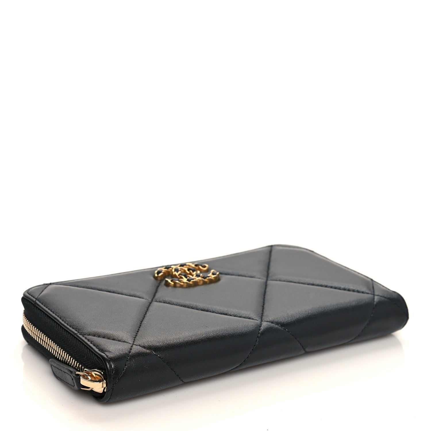 Chanel Lambskin Quilted Chanel 19 Long Zipped Around Wallet Black 4 of 13