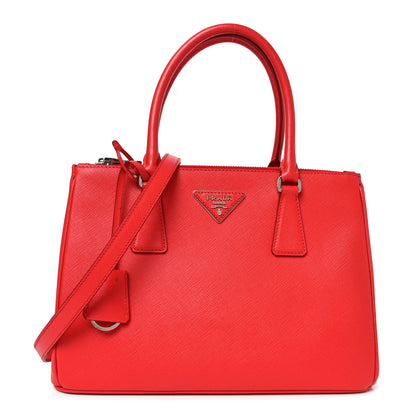 Prada Saffiano Lux Small Galleria Double Zip Tote Red 1 of 9