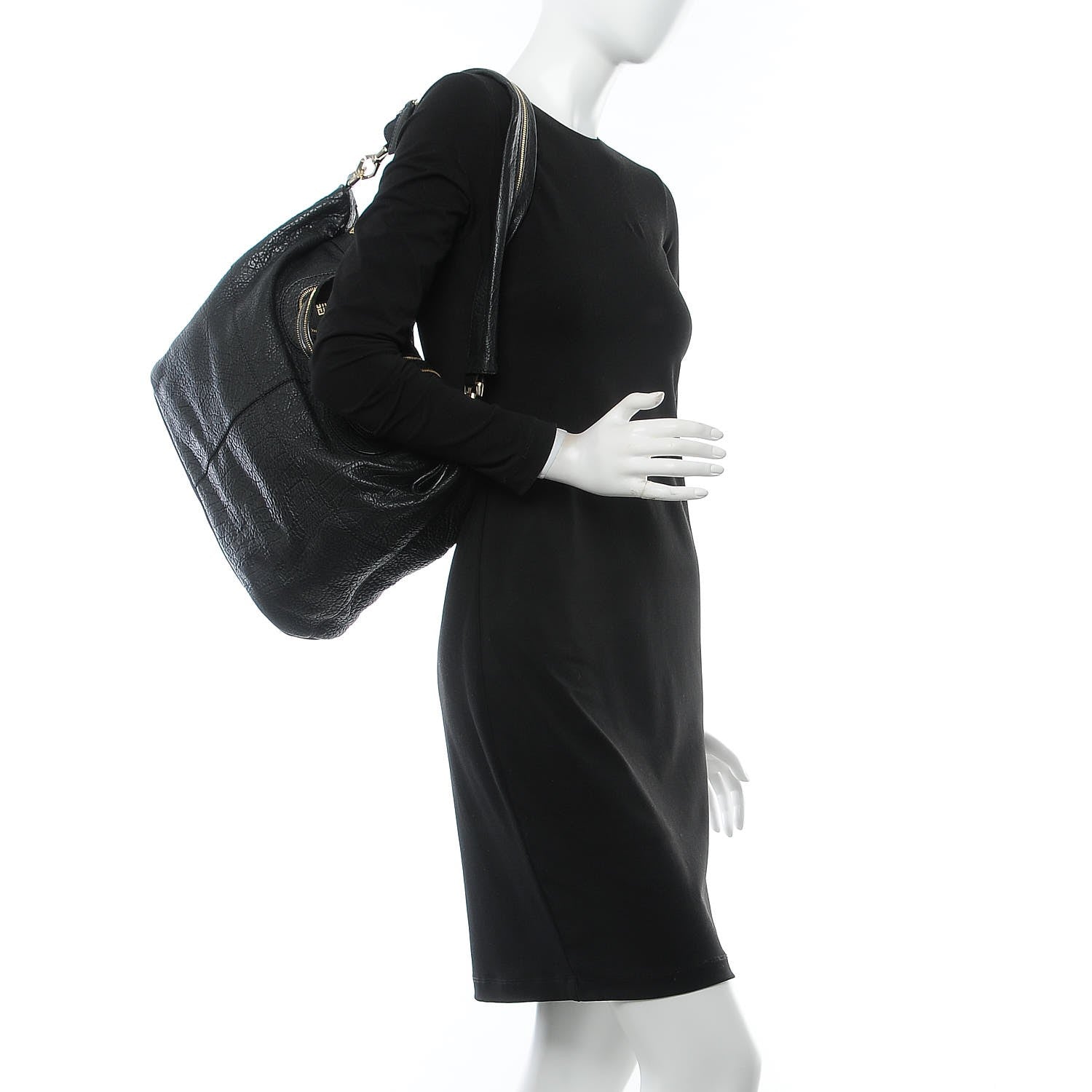 Givenchy Pebbled Lambskin Zip Animation Medium Nightingale Black 2 of 10