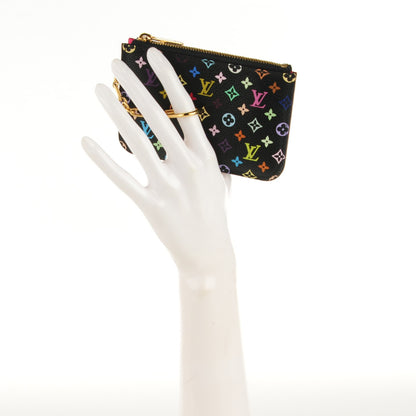 Louis Vuitton Monogram Multicolor Key Pouch Black 2 of 7