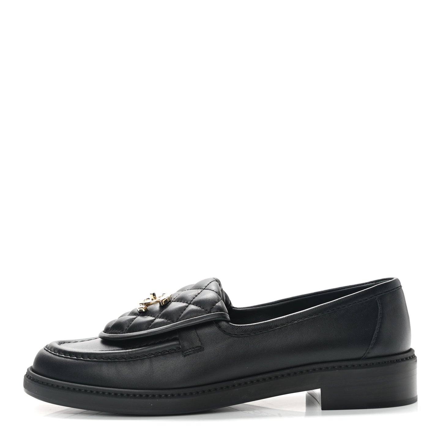 Lambskin Quilted CC Turnlock Loafers 40 Black