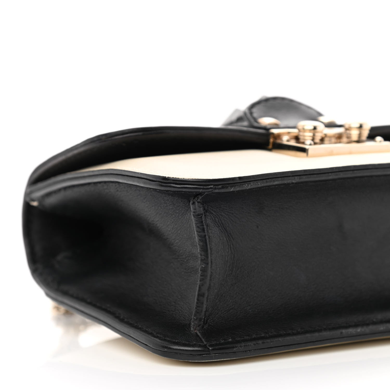 Valentino Garavani Vitello Mini Glam Lock Rockstud Flap Black Light Ivory 9 of 11