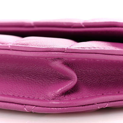 Chanel Lambskin Quilted Pearl Crush Clutch With Chain Purple 11 of 12